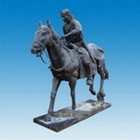 Bronze jockey riding sculpture CCS-043