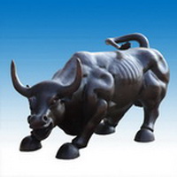 Bronze wall street bull statue CA-038