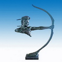 Bronze hunter bust sculpture CCS-135